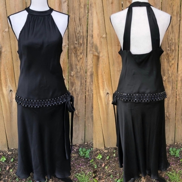 Anne Klein | Dresses | Anne Klein Silk Dress Embellished Black NWOT - Picture 8 of 9